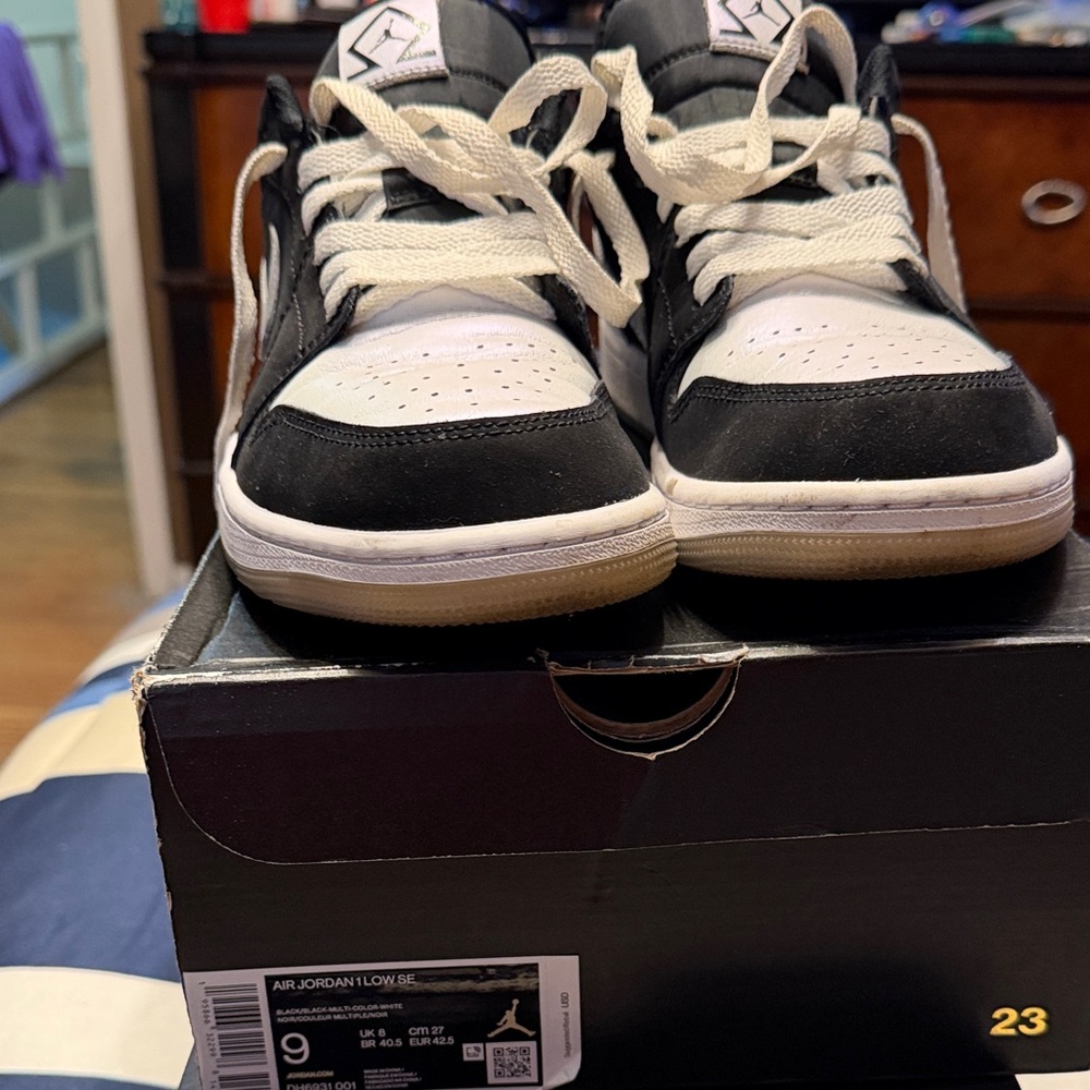 Jordan Low SE Black Multi-Color Sneakers